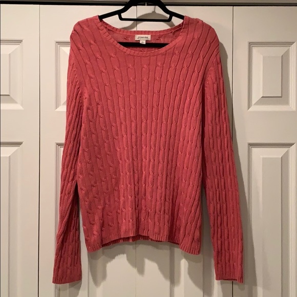 St. John's Bay Sweaters - Coral St. John’s Bay Cable Knit Sweater Size XL